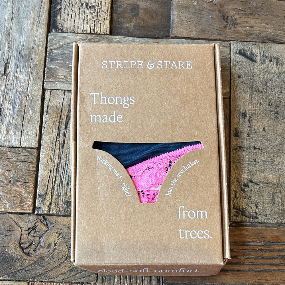 Free People Stripe& Stare Soft Tencel Eco Friendly Thong Size Large